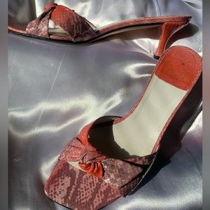 Pink sneak open toe heels 7 1/2